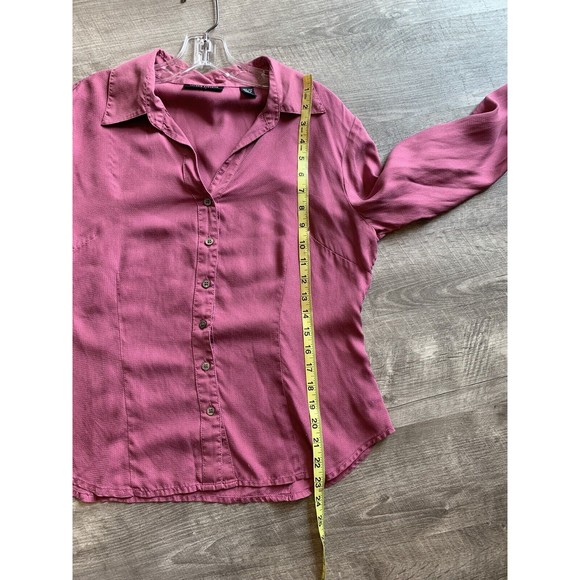 VALERIE STEVENS 100% Silk Blouse button front pink size Large - Picture 11 of 11